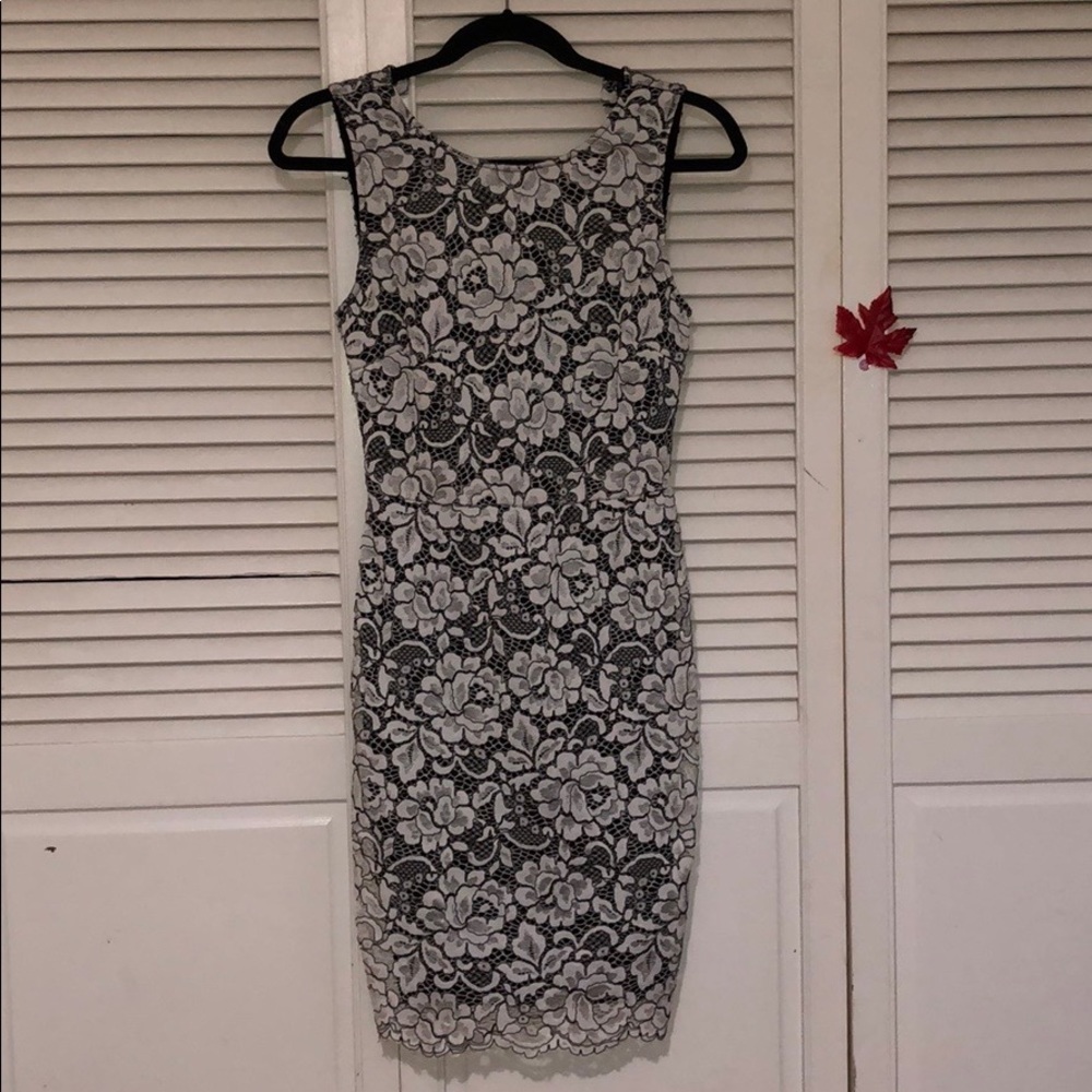White and black dress